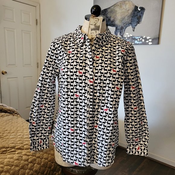 Charter Club Tops Nwt Charter Club Scottie Dog Button Up Blouse